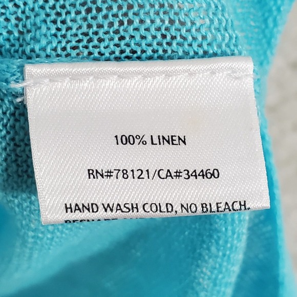 Eileen Fisher Women Linen Knit Top Size PS Short‎ Sleeve Hi-Low Hem Vacation - Picture 5 of 10